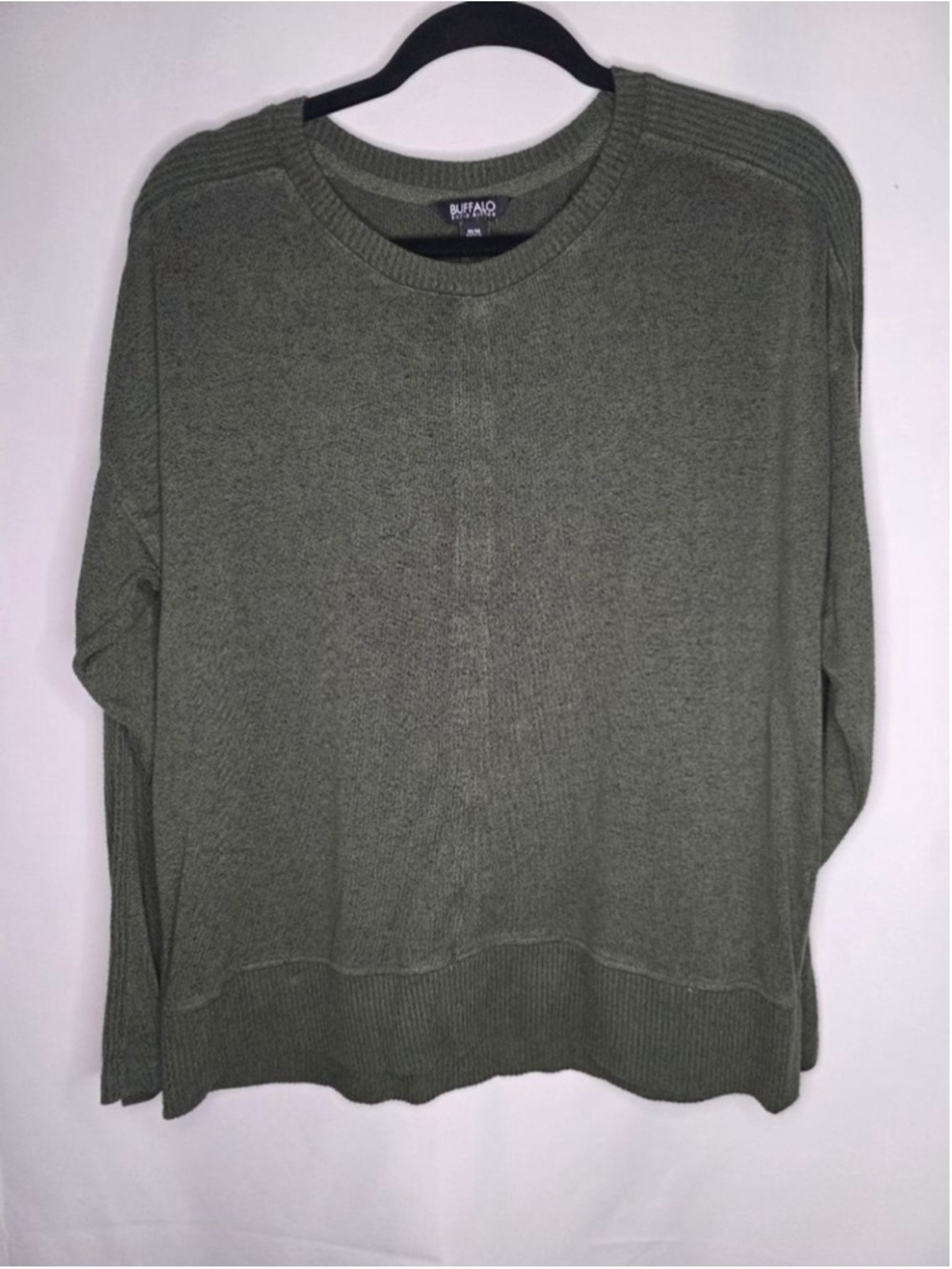 Buffalo David Bitton Olive Green Crew Neck Sweater Medium